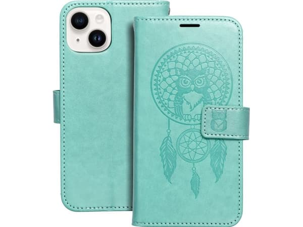 OEM Kabura MEZZO Book do IPHONE 14 łapacz snów zielony
