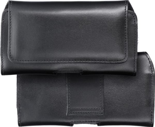 OEM skinn Universal horisontalt beltehylster - ROYAL / Svart - Størrelse M - for IPHONE 12 MINI / 13 MINI / SAMSUNG A40 / S8 / XIAOMI 12 / Redmi 5A