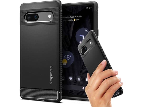 Spigen Rugged Armor, Omslag, Google, Pixel 7a, 15,5 cm (6.1"), Svart