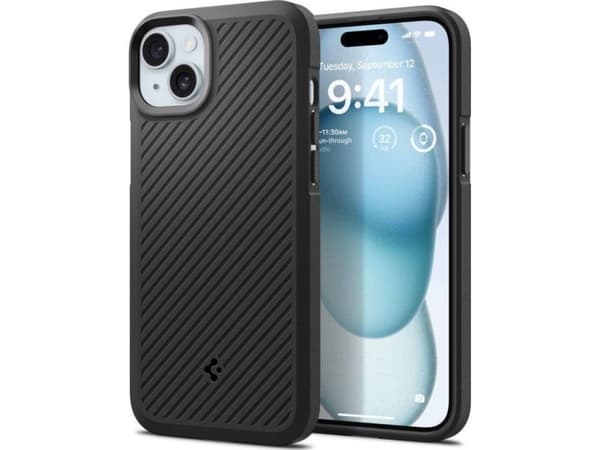 Spigen ACS06454, Omslag, Apple, iPhone 15 Plus, 17 cm (6.7"), Svart