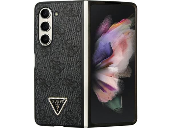Aito GUESS GUHCZFD5P4TDPK etupaneelin tapauksessa Samsung Fold 5 (4G Triangle Strass / Musta)
