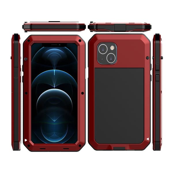 HEAVY DUTY 360-Skyddsfodral (Aluminium) - iPhone 13 Röd