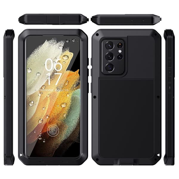 Skyddsskal i Aluminium HEAVY DUTY- Samsung Galaxy S21 Ultra Svart