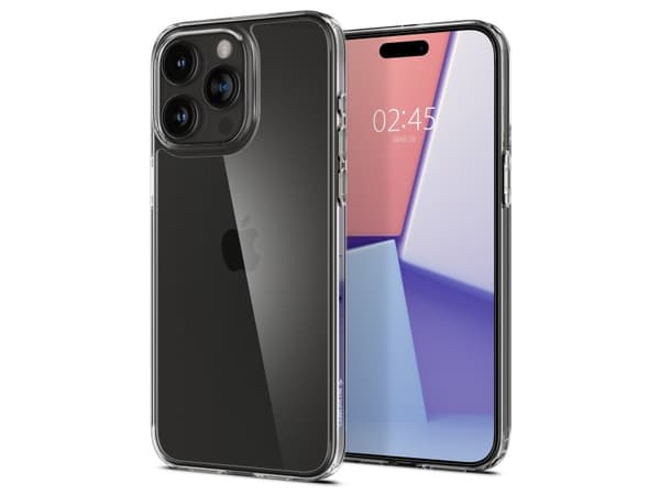 Spigen Air Skin Hybrid - Baksidesskydd för mobiltelefon - polykarbonat, termoplastisk polyuretan (TPU) - CrystalClear - för Apple iPhone 15 Pro Max