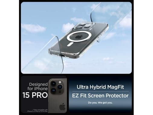 Spigen AGL06898, Suojus, Apple, iPhone 15 Pro, 15,5 cm (6.1"), Läpinäkyvä
