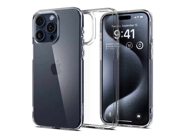Spigen Ultra Hybrid - Baksidedeksel for mobiltelefon - polykarbonat, termoplast-polyuretan (TPU) - krystallklar - for Apple iPhone 15 Pro