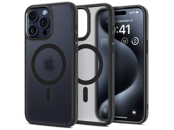 Spigen Ultra Hybrid MagFit - Baksidesskydd för mobiltelefon - MagSafe-kompatibilitet - polykarbonat, termoplastisk polyuretan (TPU) - frostad svart -
