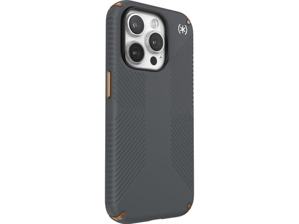 Speck Presidio2 Grip, Omslag, Apple, iPhone 15 Pro, 15,5 cm (6.1"), Grå