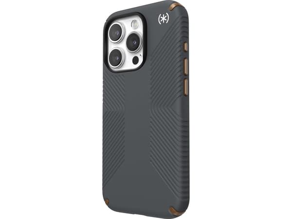 Speck Presidio2 Grip, Omslag, Apple, iPhone 15 Pro, 15,5 cm (6.1"), Grå