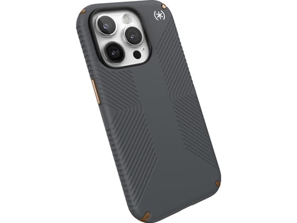 Speck Presidio2 Grip, Omslag, Apple, iPhone 15 Pro, 15,5 cm (6.1"), Grå