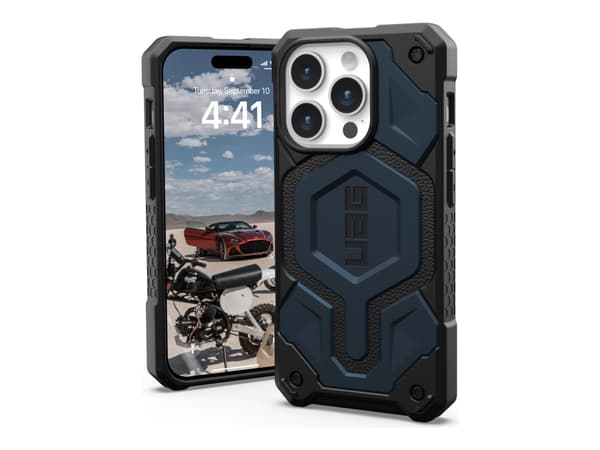 Urban Armor Gear 114221115555, Suojus, Apple, iPhone 15 Pro, 15,5 cm (6.1"), Musta, Sininen