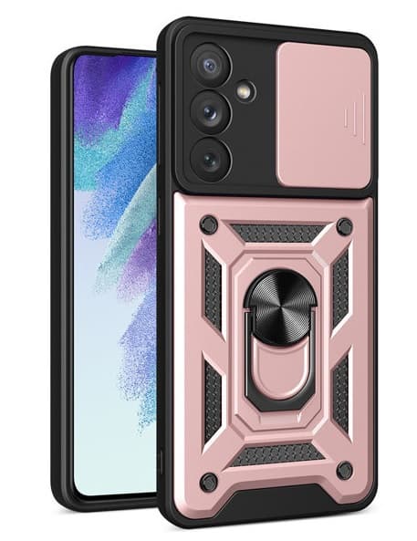 Samsung Galaxy A34 5G Skal - Rosa Med Linsskydd samt ställfunktion