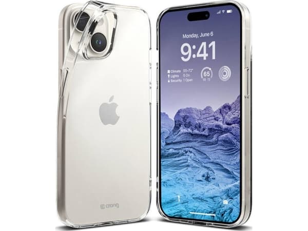 Crong Crystal Slim Cover - iPhone 15 Plus kotelo (läpinäkyvä)