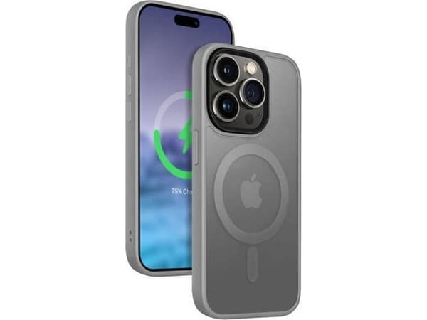 Crong Hybrid Frost MAG Cover - iPhone 15 Pro MagSafe Case (gray)