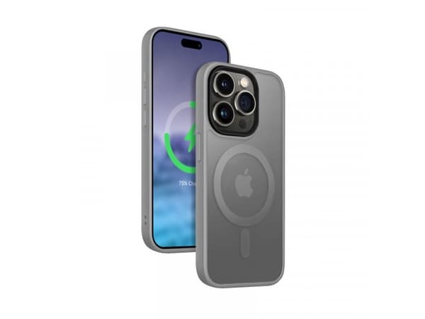 Crong Hybrid Frost MAG Cover - iPhone 15 Pro MagSafe Case (gray)