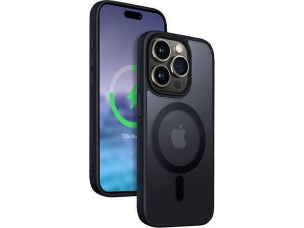 Crong Hybrid Frost MAG-deksel - iPhone 15 Pro MagSafe-deksel (marineblå)
