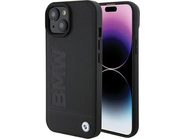 Kotelo BMW nahkainen kuuma leima iPhone 15:ssä - kuvat
