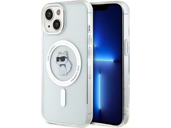 iPhone 15 - gjennomsiktig Karl Lagerfeld IML Choupette MagSafe-deksel