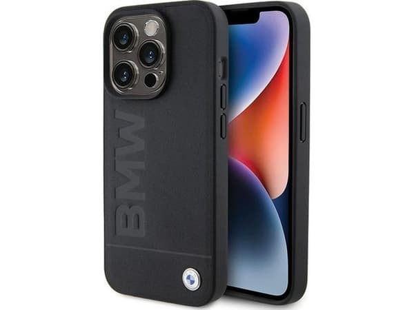 BMW BMHCP15XSLLBK iPhone 15 Pro Max 6.7"black Leather Hot Stamp