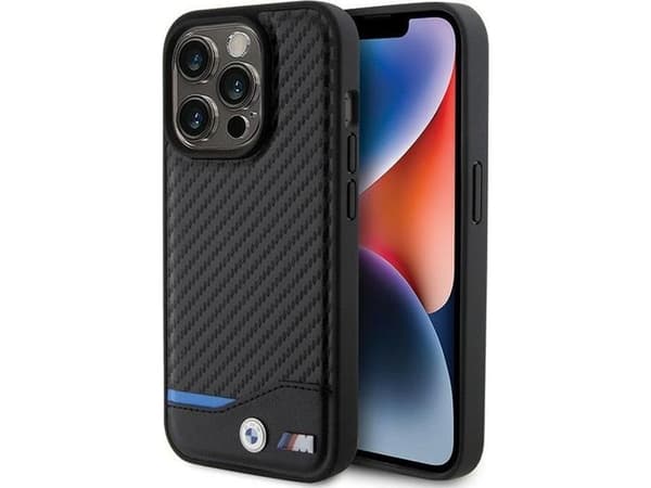 BMW BMHCP15L22NBCK iPhone 15 Pro 6.1"black Leather Carbon
