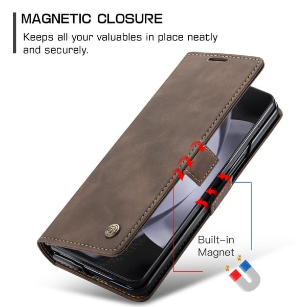 CaseMe Slim Plånboksfodral Samsung Galaxy Z Fold 5 Brun