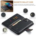 Miniatyrbild 5 av 10: DG.MING 2-in-1 Magnet Wallet iPhone 15 Black