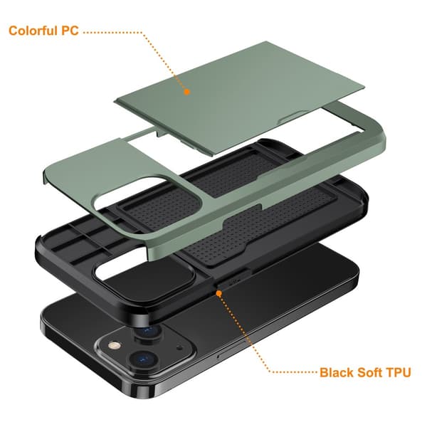 Skal Kortfack iPhone 15 Grön