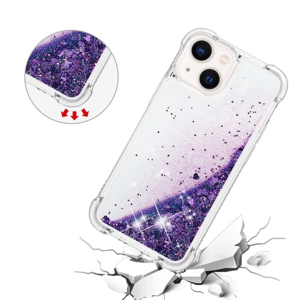 Glitter Bling TPU Case iPhone 15 Plus Lila