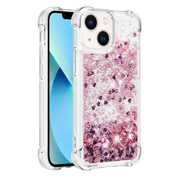 Glitter Bling TPU Case iPhone 15 Roséguld