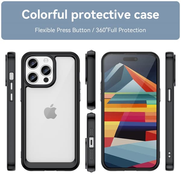 Hybrid Edge Case iPhone 15 Pro Max Svart