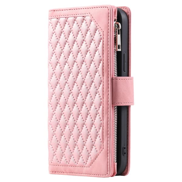 iPhone 15 Plånboksväska Vadderad Rosa