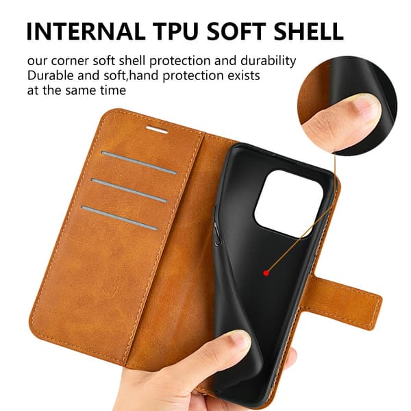 iPhone 15 Pro Max Wallet Leather Cognac
