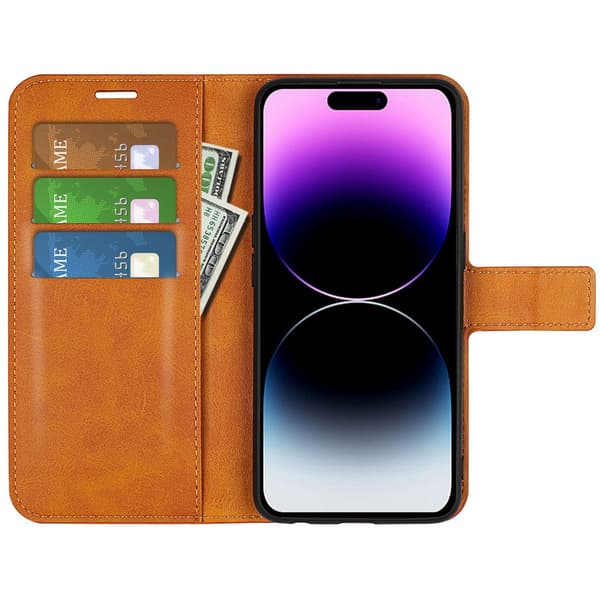 iPhone 15 Pro Max Wallet Leather Cognac