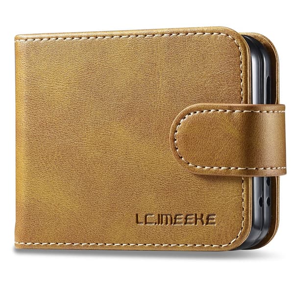 LC.IMEEKE Plånboksfodral Samsung Galaxy Z Flip 5 Cognac