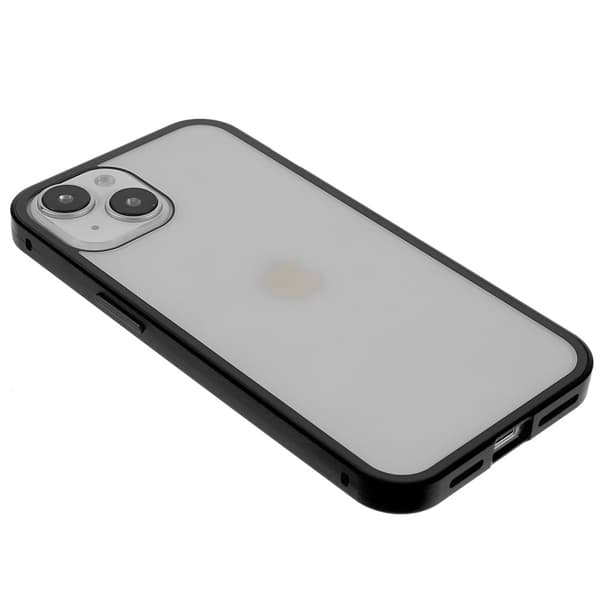 Magnetisk Skal Härdat Glas iPhone 15 Plus Svart
