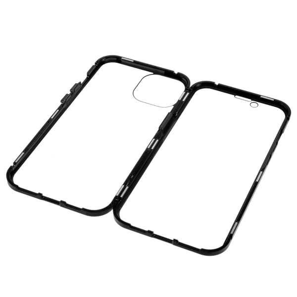 Magnetisk Skal Härdat Glas iPhone 15 Plus Svart