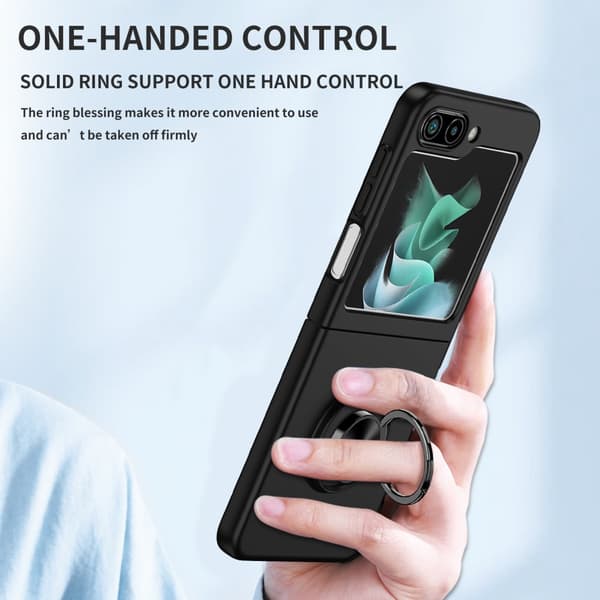 Samsung Galaxy Z Flip 5 Skal Med Magnetisk Ringhållare Svart