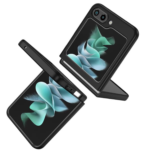 Samsung Galaxy Z Flip 5 Skal Med Magnetisk Ringhållare Svart