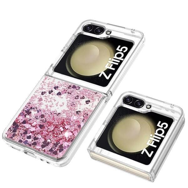 Glitter Bling TPU Case Samsung Galaxy Z Flip 5 Roséguld
