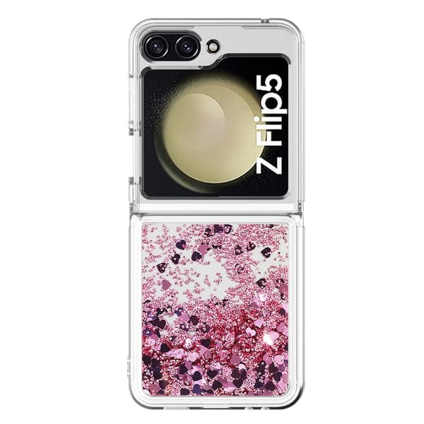 Glitter Bling TPU Case Samsung Galaxy Z Flip 5 Roséguld