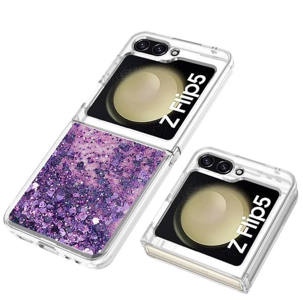 Glitter Bling TPU Case Samsung Galaxy Z Flip 5 Lila