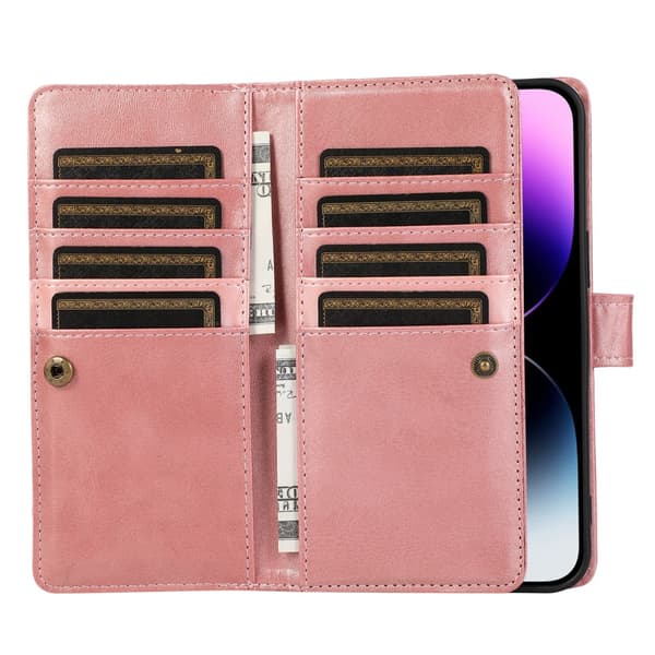 Plånboksfodral Multi-Slot iPhone 15 Pro Roséguld