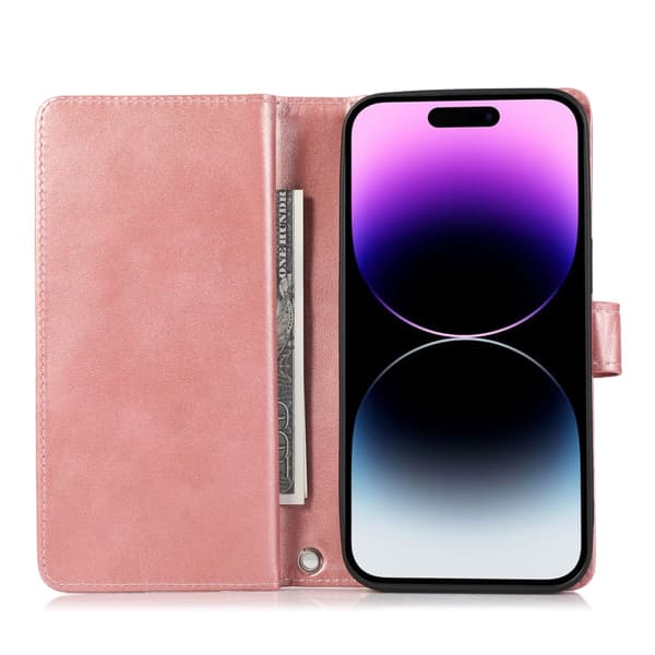 Plånboksfodral Multi-Slot iPhone 15 Pro Roséguld