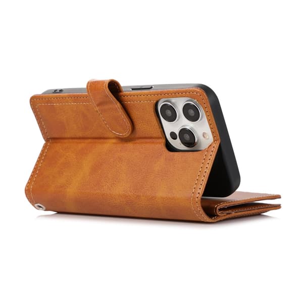 Plånboksfodral Multi-Slot iPhone 15 Cognac