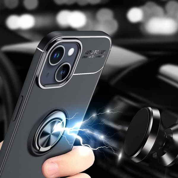 Skal Med Ringhållare iPhone 15 Svart
