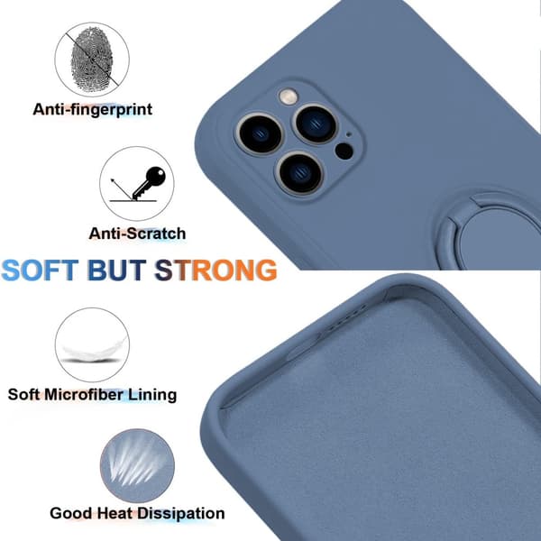 iPhone 15 Pro Max Skal Med Ringhållare Mörkblå