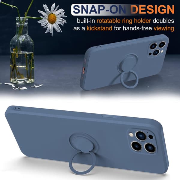 iPhone 15 Pro Max Skal Med Ringhållare Mörkblå
