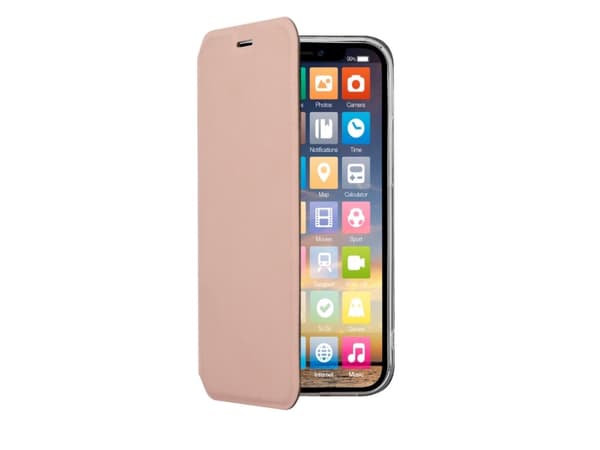 Screenor Clever - Lommebok for mobiltelefon - økolær - rosahvit - for Apple iPhone 15 Plus