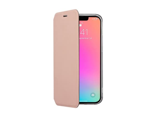 Screenor Clever - Lommebok for mobiltelefon - økolær - rosahvit - for Apple iPhone 15 Plus