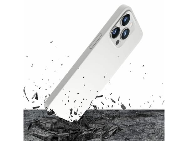 Apple iPhone 15 Pro Max - 3mk Hardy Silicone MagCase (hvit og sølv)